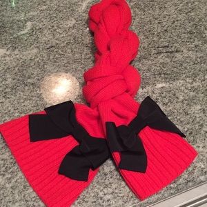NWT Kate Spade thick scarf with bows